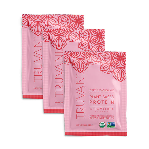 Plant Based Protein Powder (Strawberry) - Single Serving 3 Pack