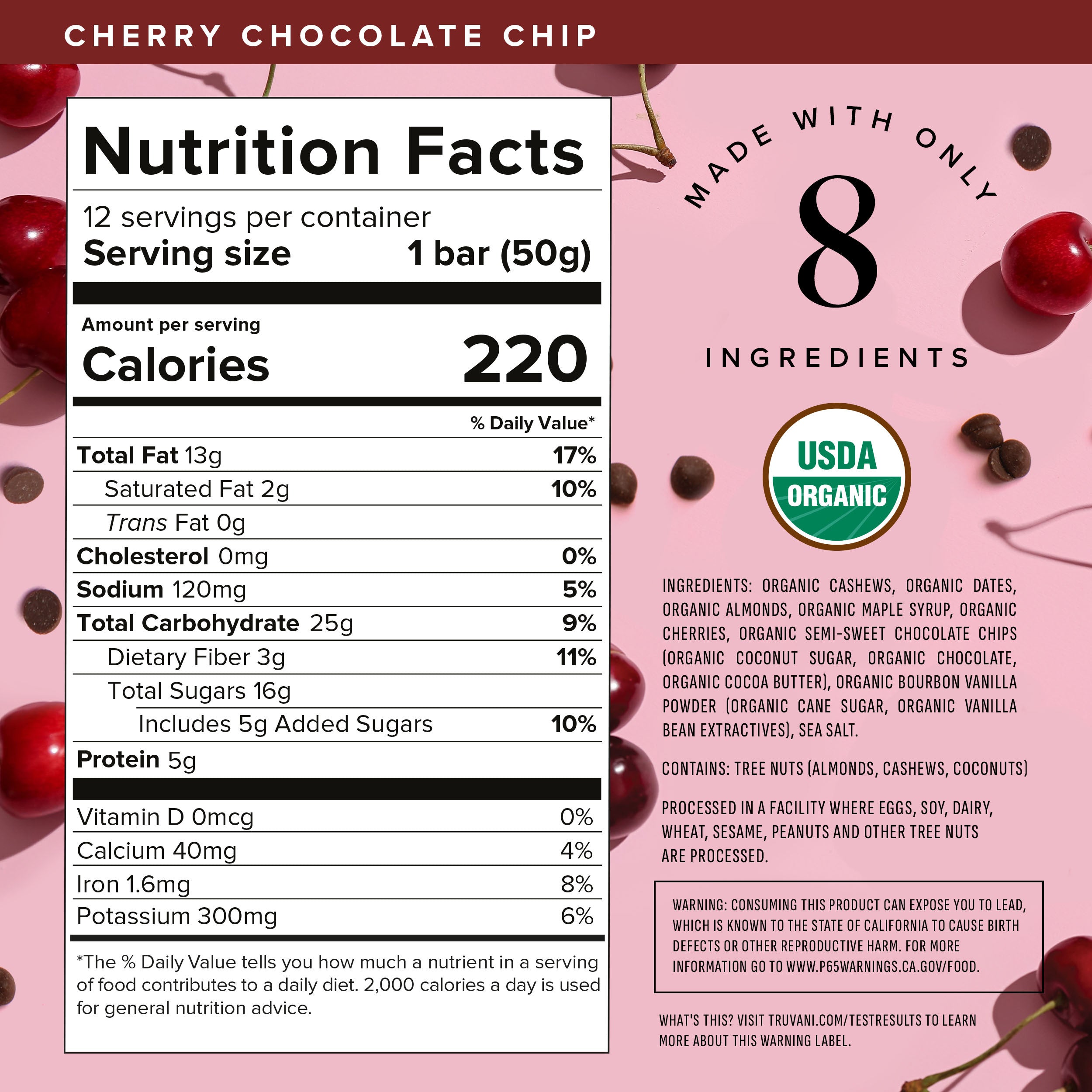 Nutrition Facts for Cherry Chocolate Chip