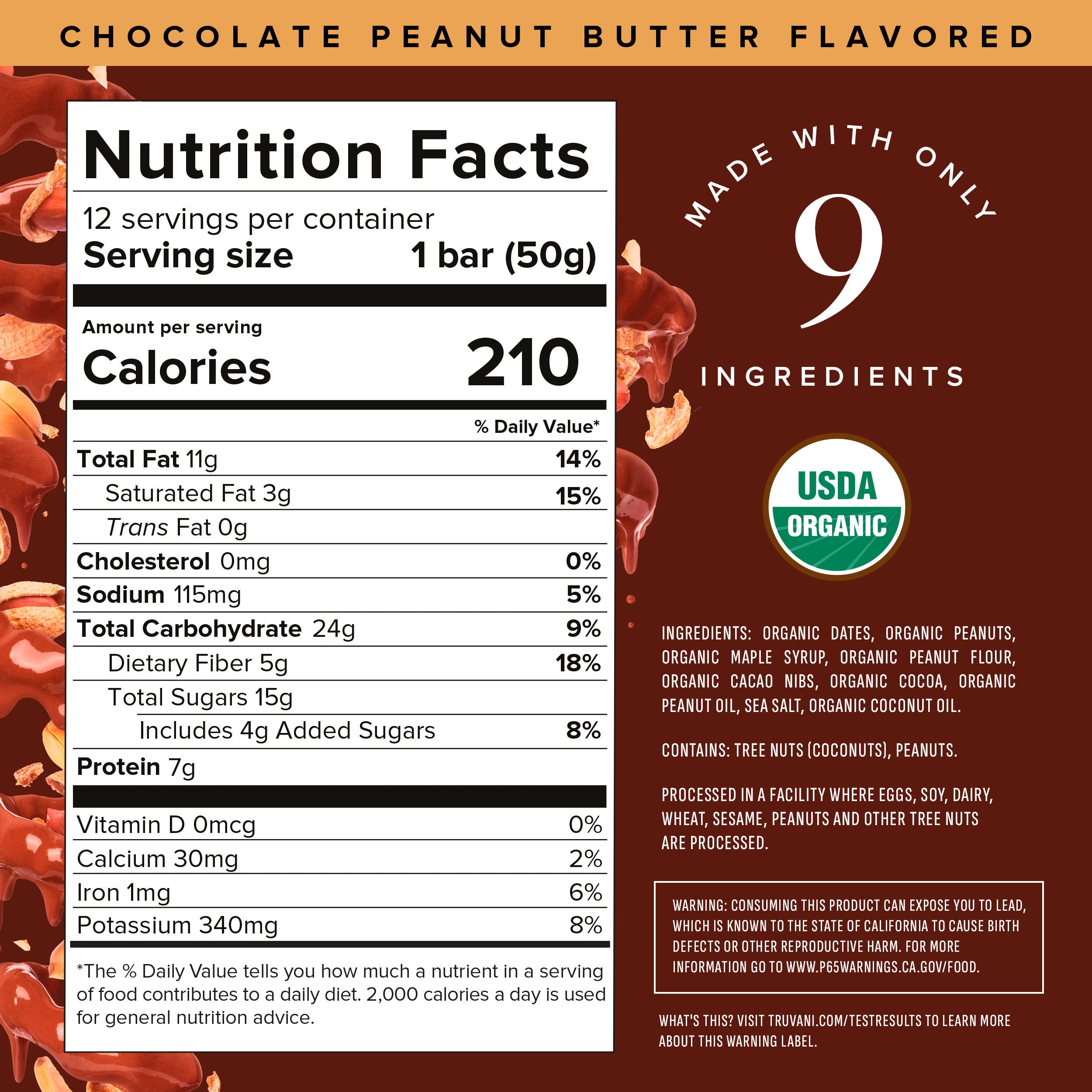 Nutrition Facts for Chocolate Peanut Butter