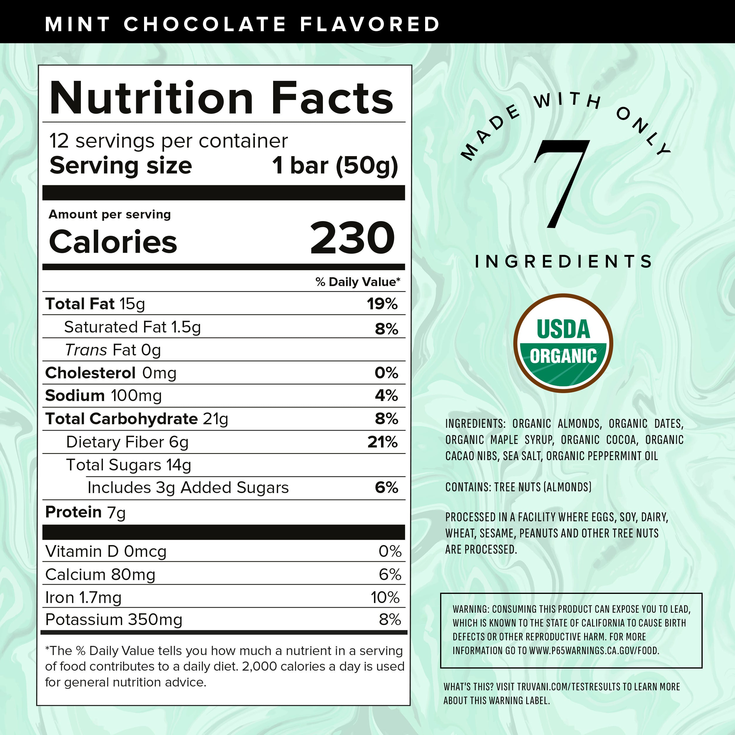 Nutrition Facts for Mint Chocolate