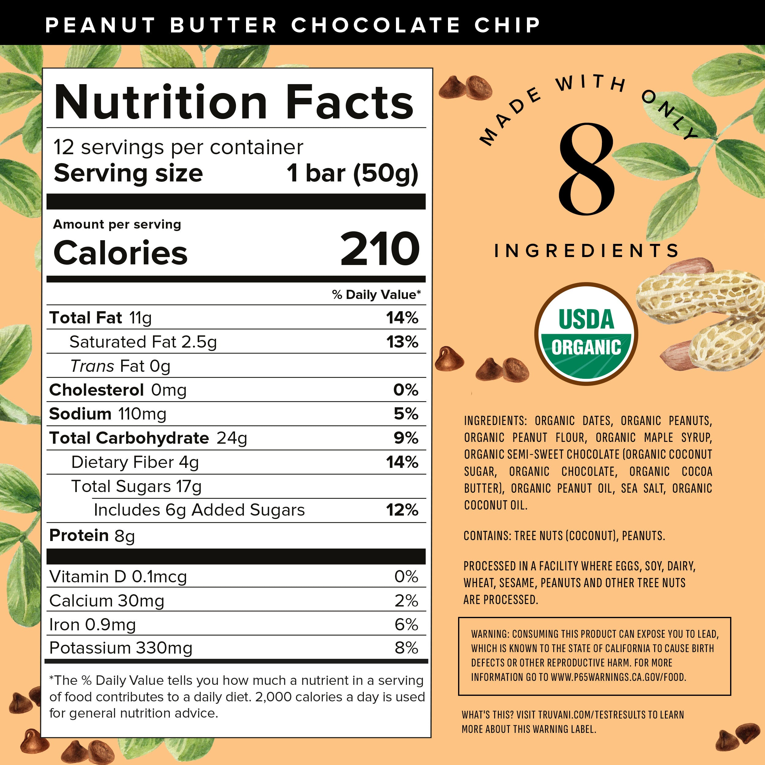 Nutrition Facts for Peanut Butter Chocolate Chip