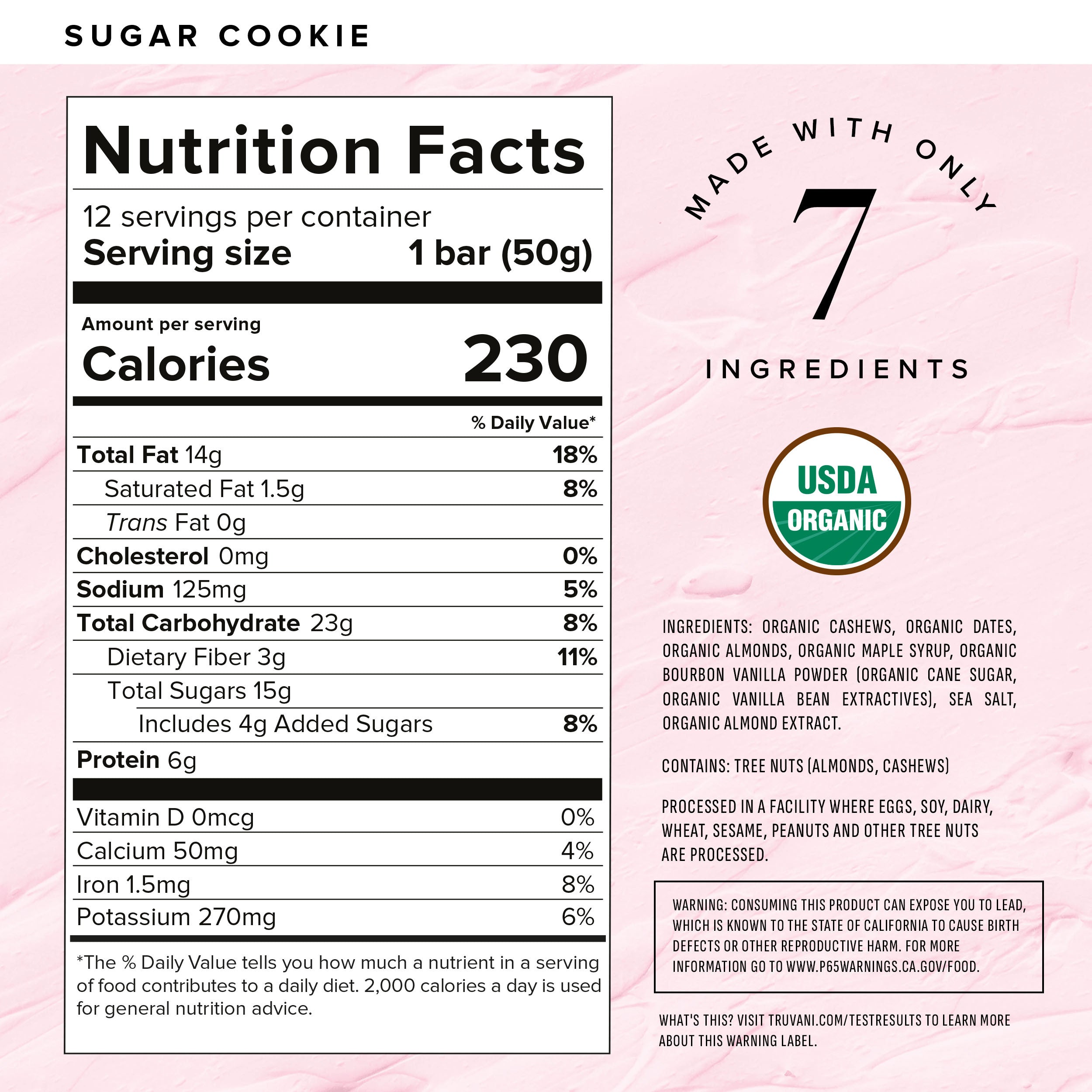 Nutrition Facts for Sugar Cookie