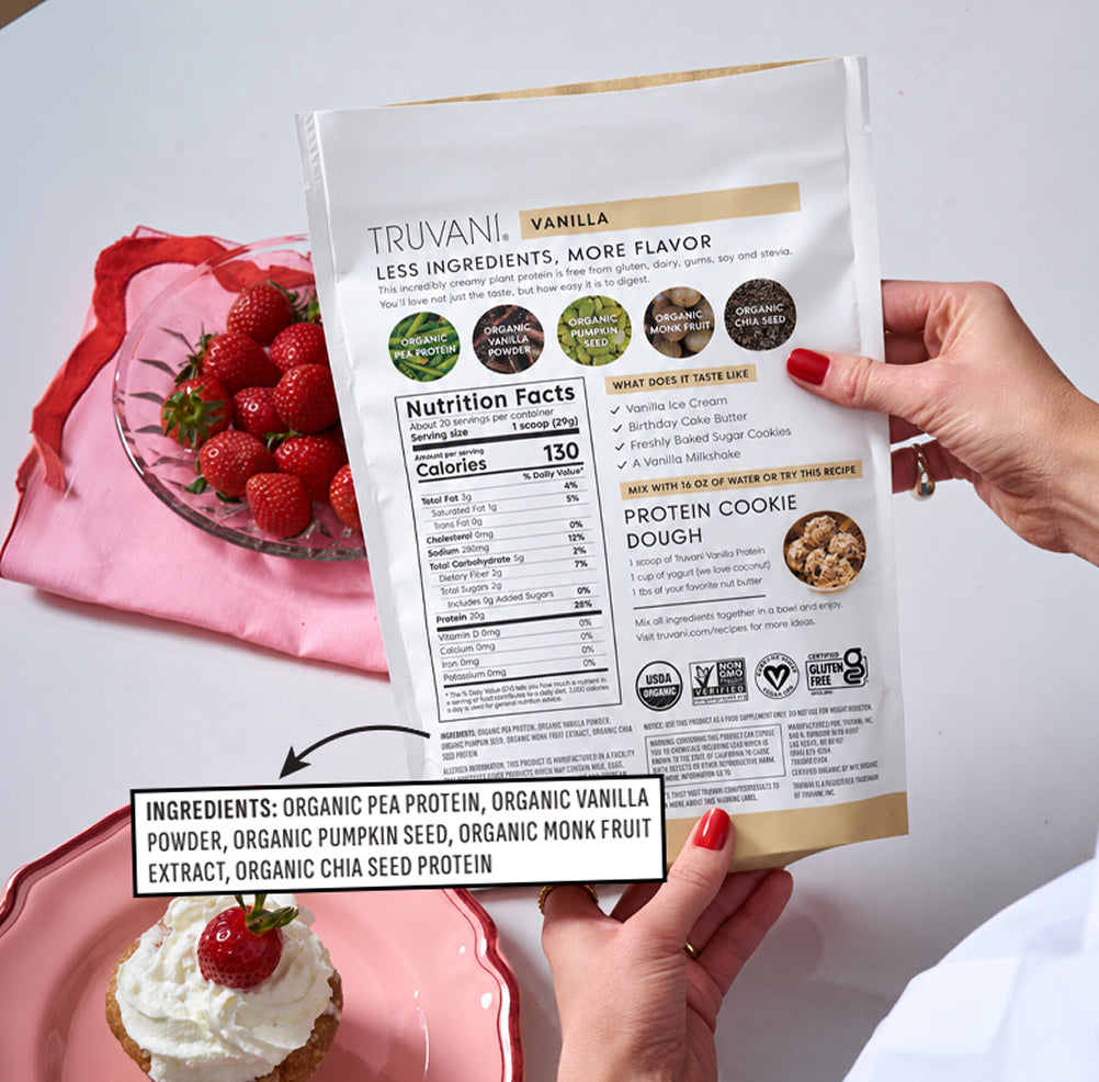 Truvani vanilla protein ingredients