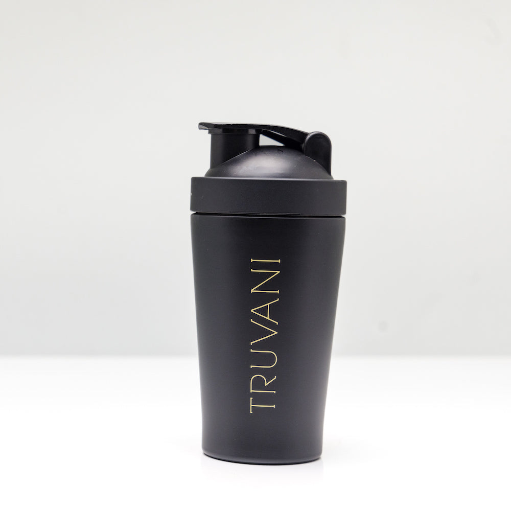 TRUVANI Stainless Steel Shaker Cup Bottle 500 ml 16.9 oz BPA-Free Lid Wire  Whisk