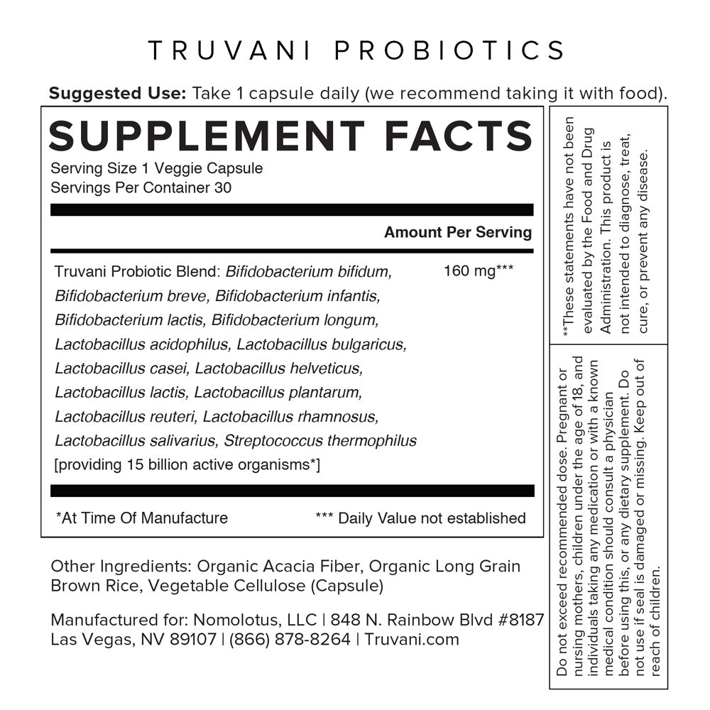 Truvani Vanilla Plant Based Protein Nutrition Facts