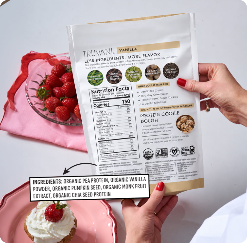 Truvani vanilla protein ingredients
