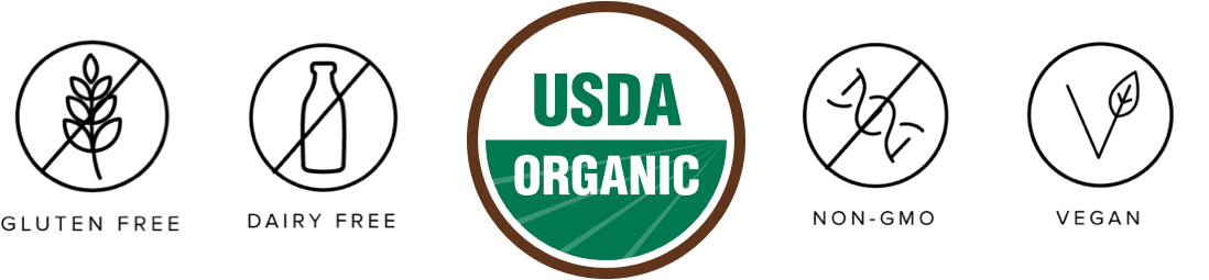 organic,non-gmo,vegan,gluten free,dairy-free