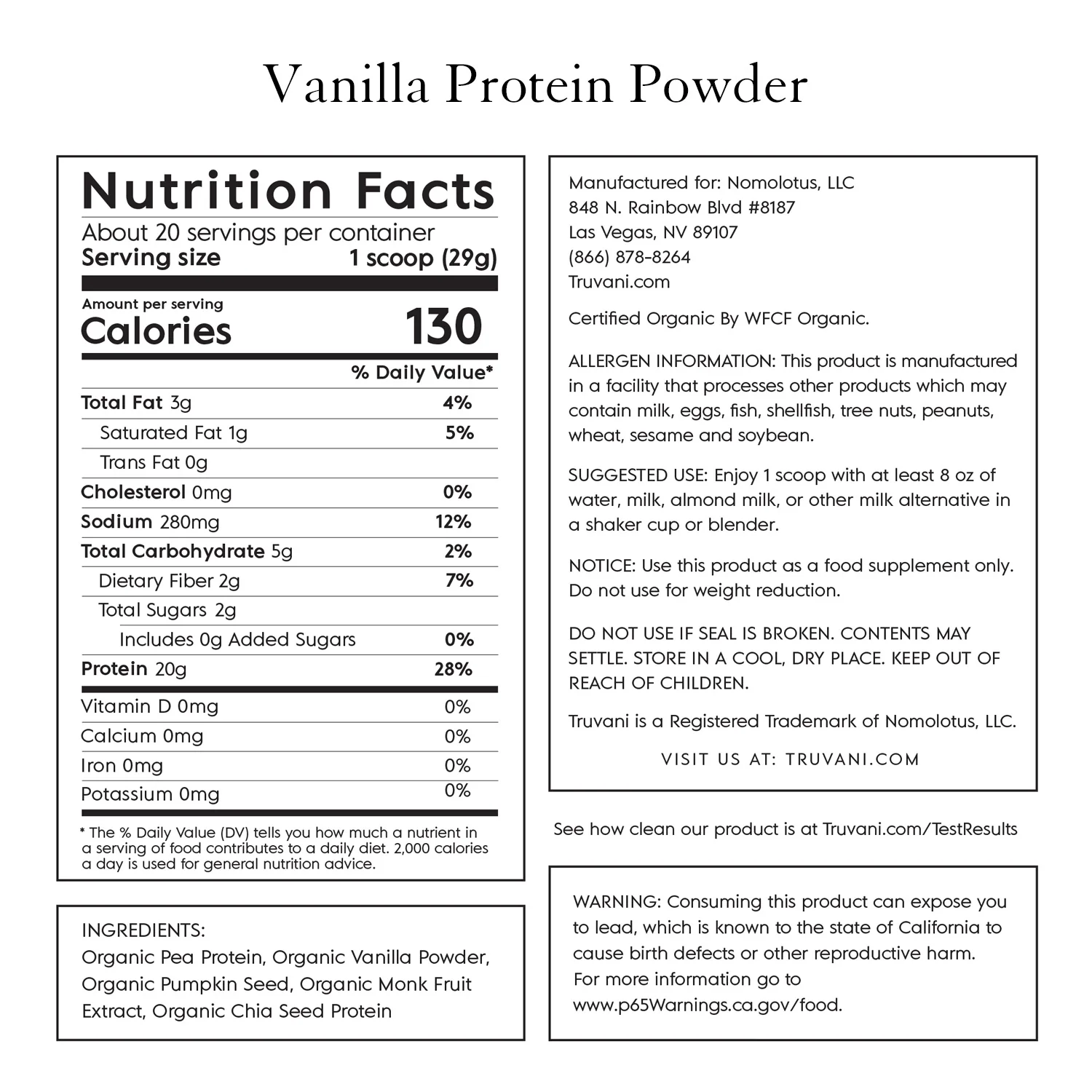 Organic Plant Based Vanilla Protein Powder From Truvani organic-plant-based-vanilla-protein-powder-from-truvani